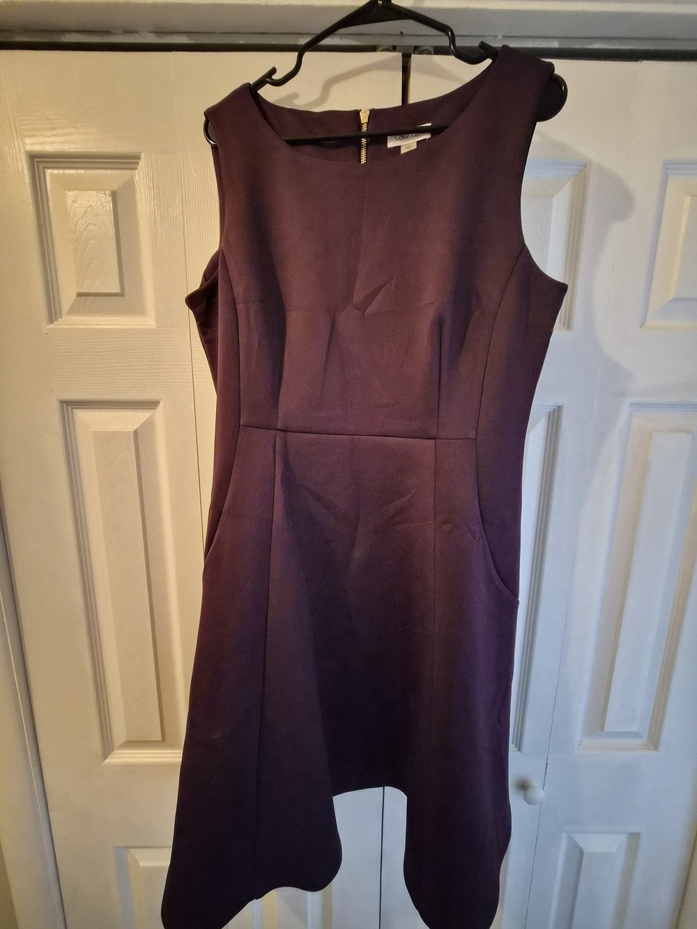 Calvin Klein Deep Maroon/Plum Sleeveless Sheath Dress